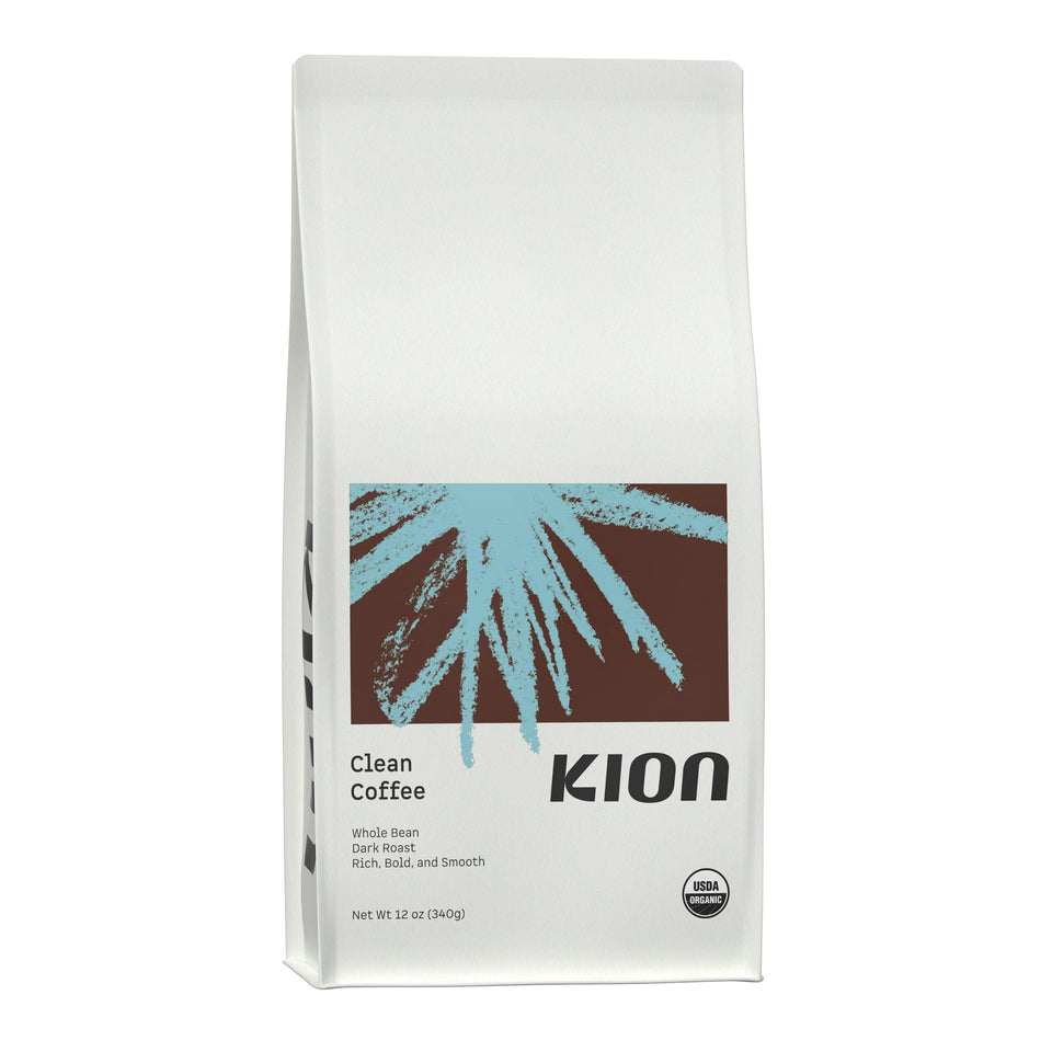 Kion Organic Coffee bag with fresh whole beans for a premium brew.