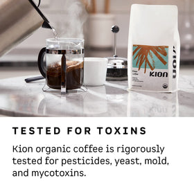 Kion Organic Ground Coffee in nitrogen-flushed bag preserves aroma