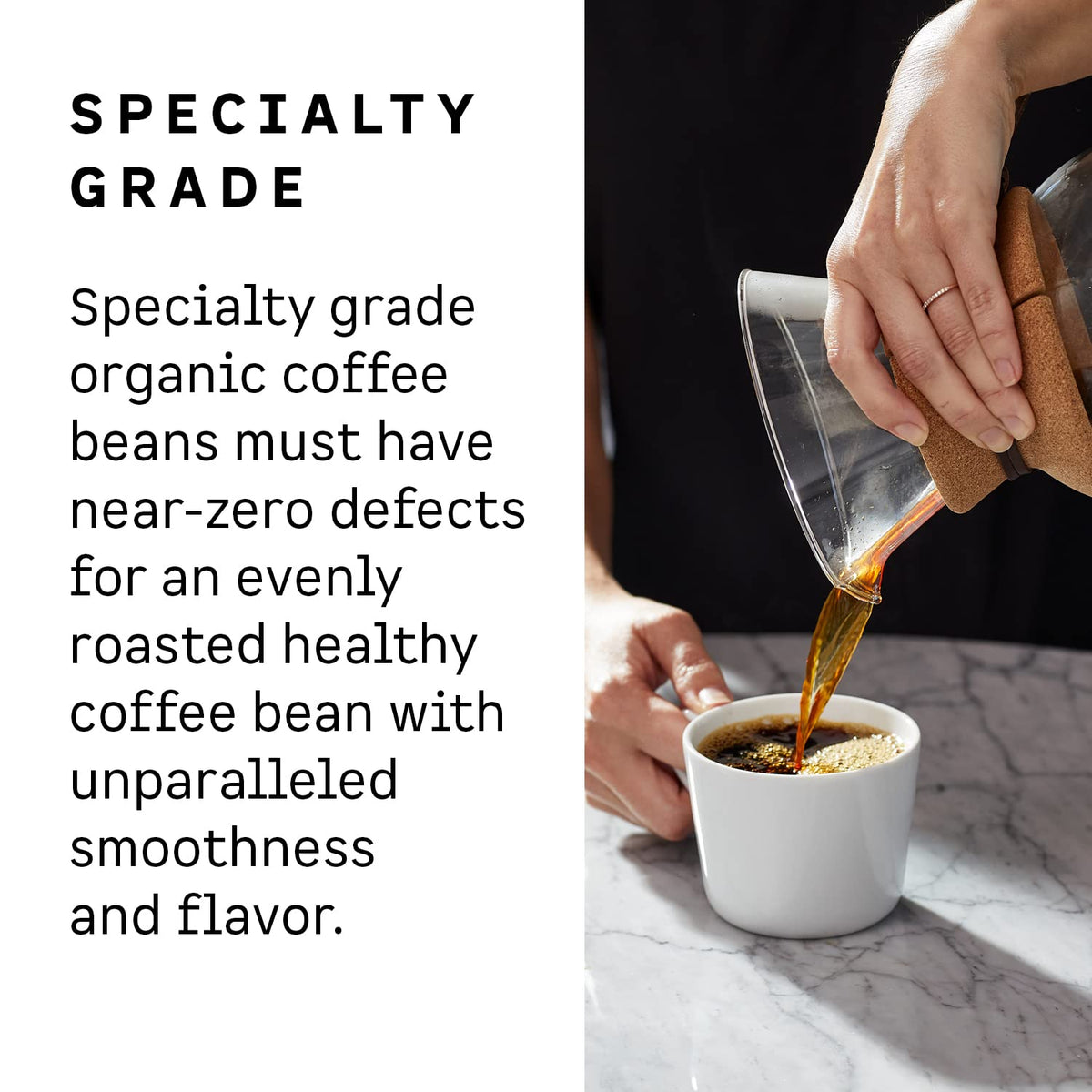 Nitrogen-flushed bag preserves aroma for Kion Organic Ground Coffee.