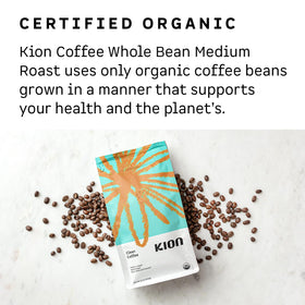 Kion toxins-testing label closeup on bag indicating safety checks