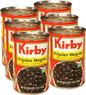 Kirby Black Beans Cuban Style cans, ready-to-heat for quick weeknight meals.
