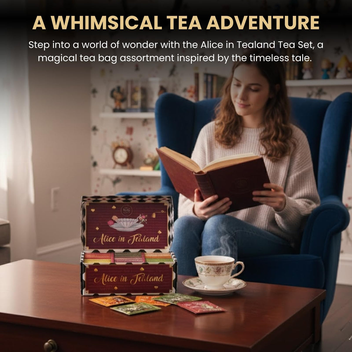Kiri and Sons Cheshire's Enigmatic Bloom tea bag highlighting jasmine aroma.