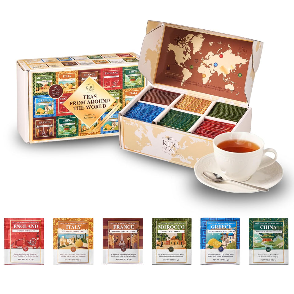 Kiri & Sons Exotic Teas World Gift Set box, ideal for gifting and daily rituals.