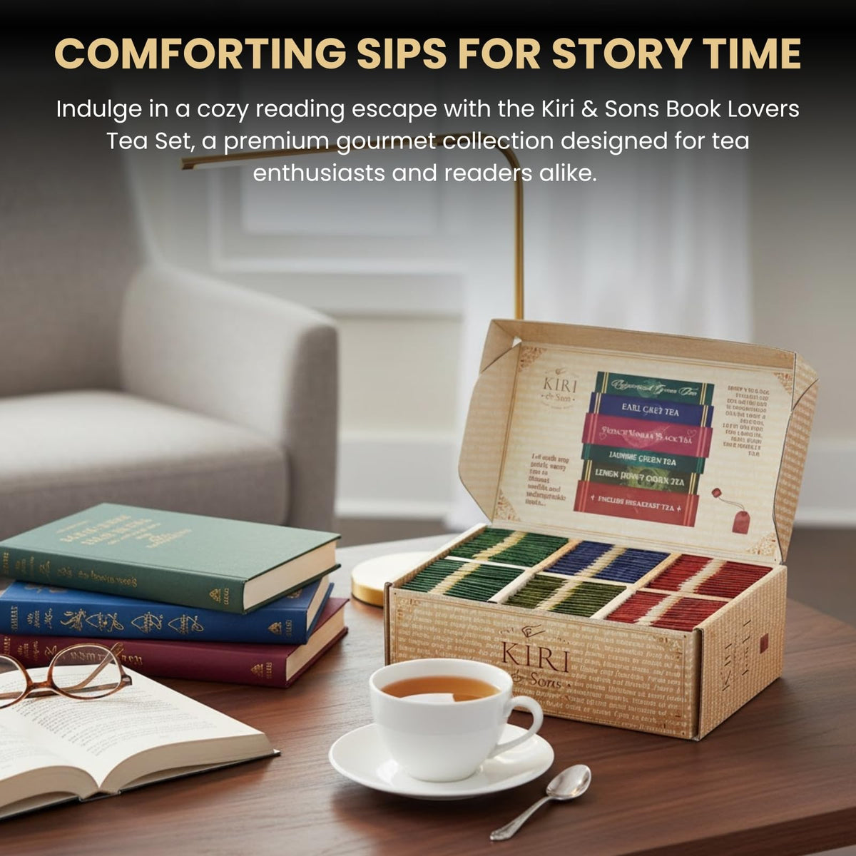 Kiri & Sons Pride and Petals tea bag highlighting rose notes for a relaxing moment.