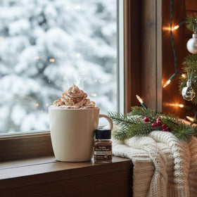 Kiri and Sons toasted marshmallow hot chocolate jar adds caramelized aroma.