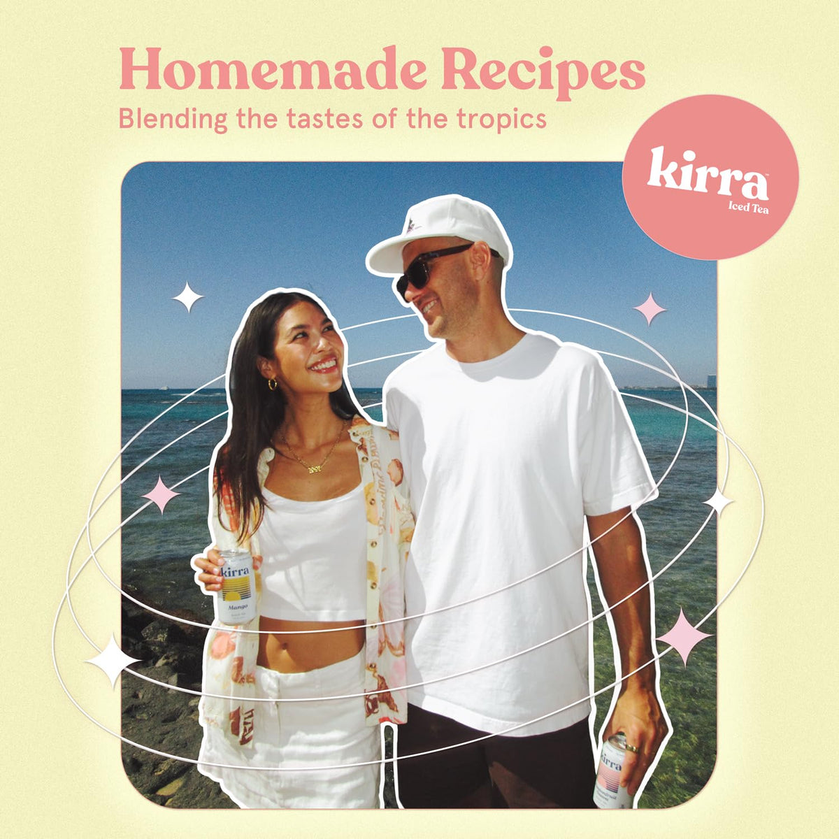 Kirra Organic Iced Tea label close-up, clean ingredients and organic blend.