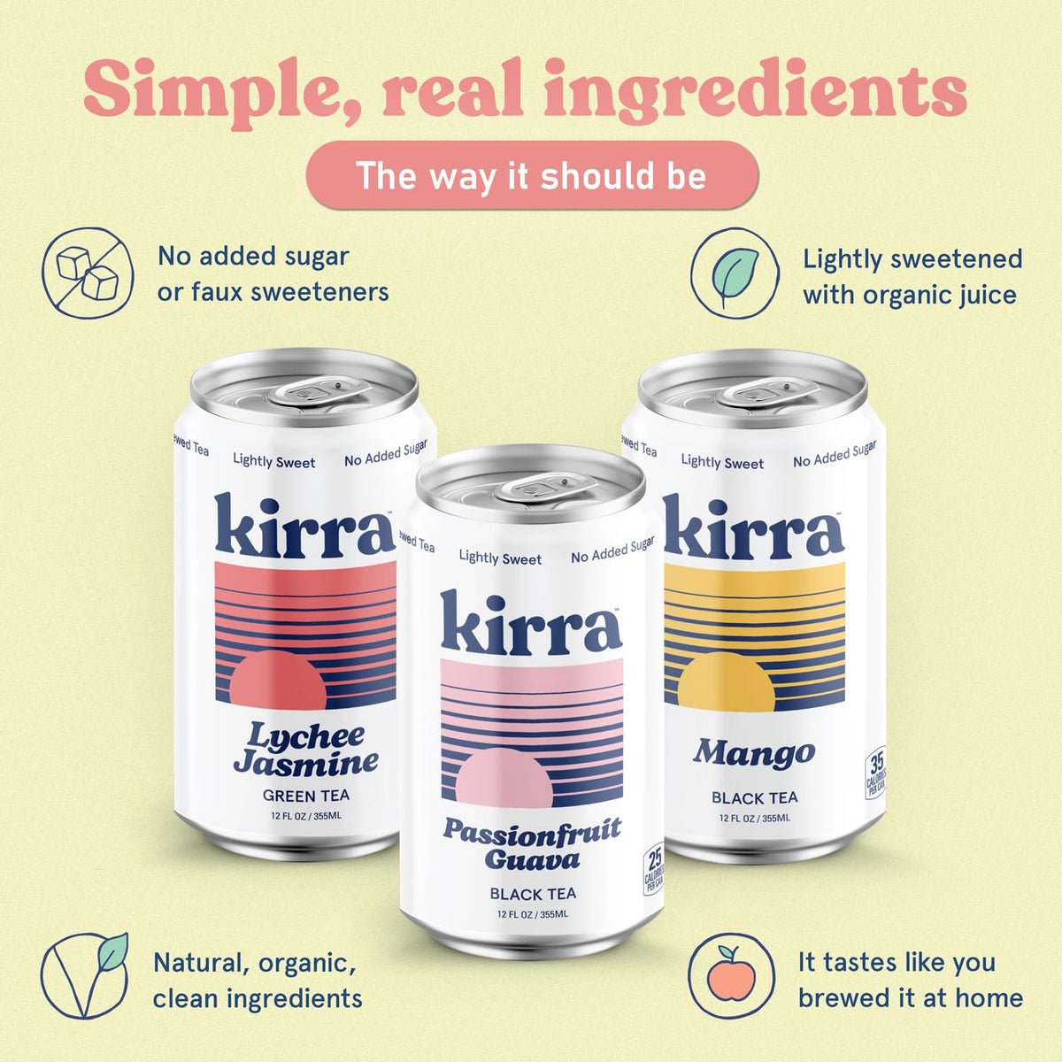 Kirra Organic Iced Tea mixed case packaging, variety for any mood.