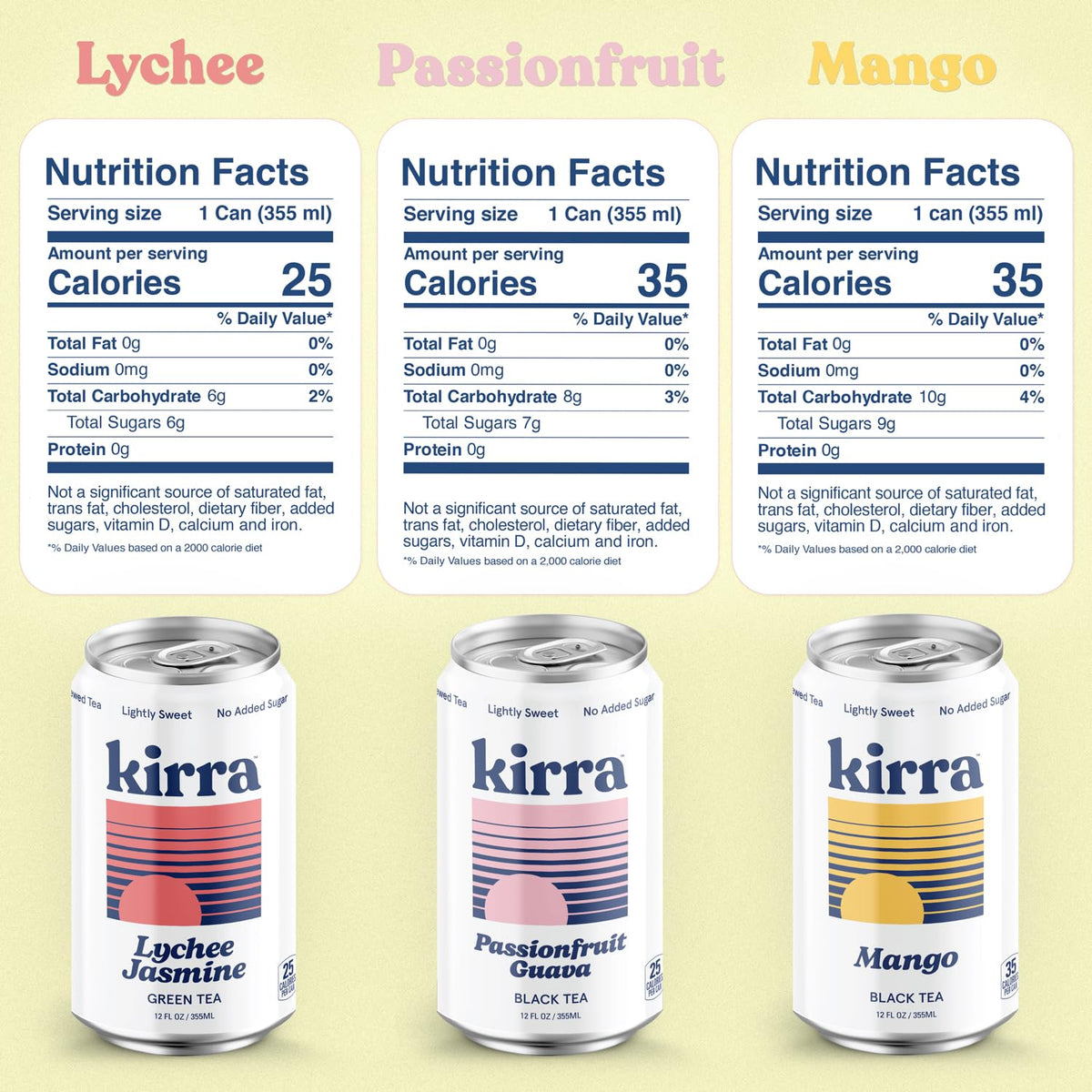 Kirra Organic Iced Tea passion fruit guava black tea can, vibrant aroma.