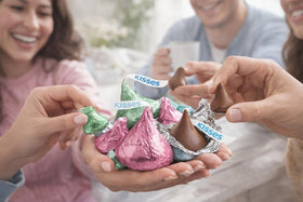 Kisess milk chocolate silver foil chocolates for buffet displays and gifting.