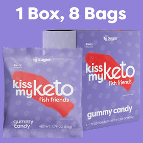 Kiss My Keto gummy fish travel-friendly packaging