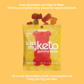 Kiss My Keto gummy bears on your desk for a keto-friendly break