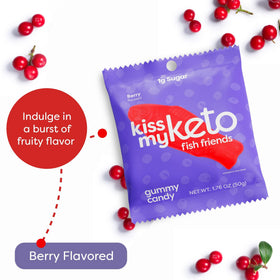 Kiss My Keto vegan gummy fish ingredients featuring plant-based pectin