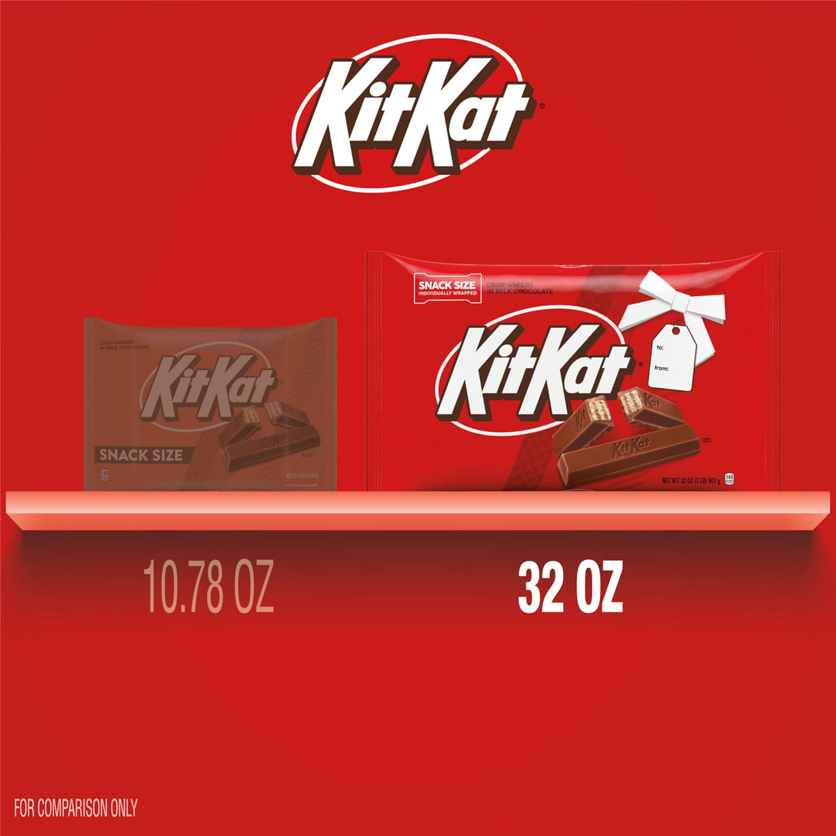 Kit Kat bars individually wrapped to preserve freshness and convenience