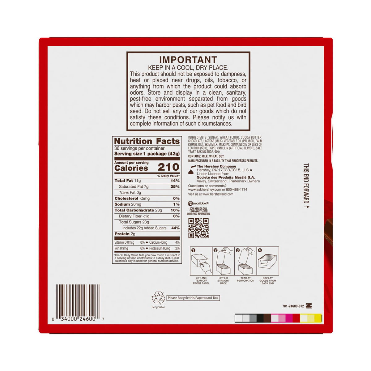 KIT KAT milk chocolate wafers in individually wrapped bars ensure freshness.
