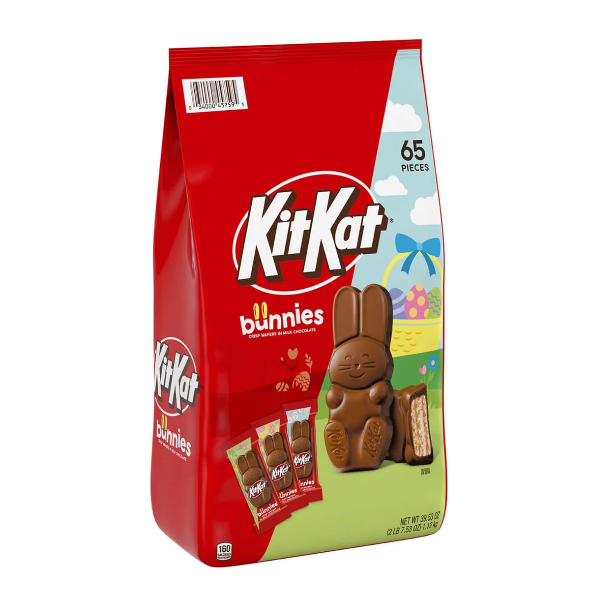 Kit Kat Milk Chocolate Wafer Bunnies—bunny-shaped treats for Easter baskets and sharing.