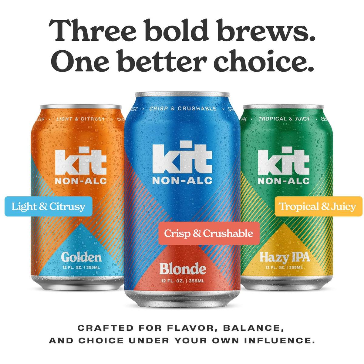 Kit NA Brewing Hazy non-alc beer in a glass with aroma