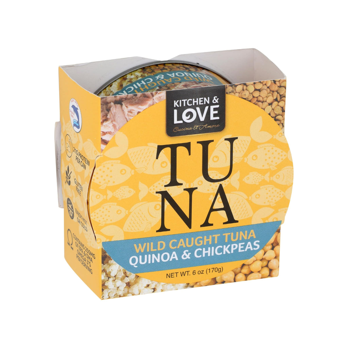 Kitchen & Love pack of 8 display, convenient pantry protein.