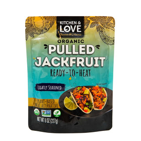 Kitchen & Love jackfruit in a taco shell, illustrating versatile meal options.