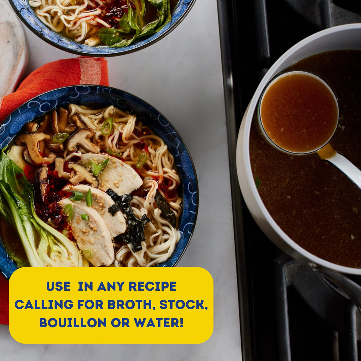 Kitchen Basics Beef Bone Broth soup plate captures a comforting, sipping-friendly moment