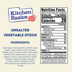 Kitchen Basics gluten-free label close-up, indicates a safe option