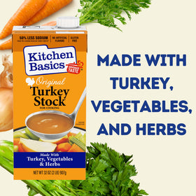 Kitchen Basics Turkey Stock herbs and spices close-up.