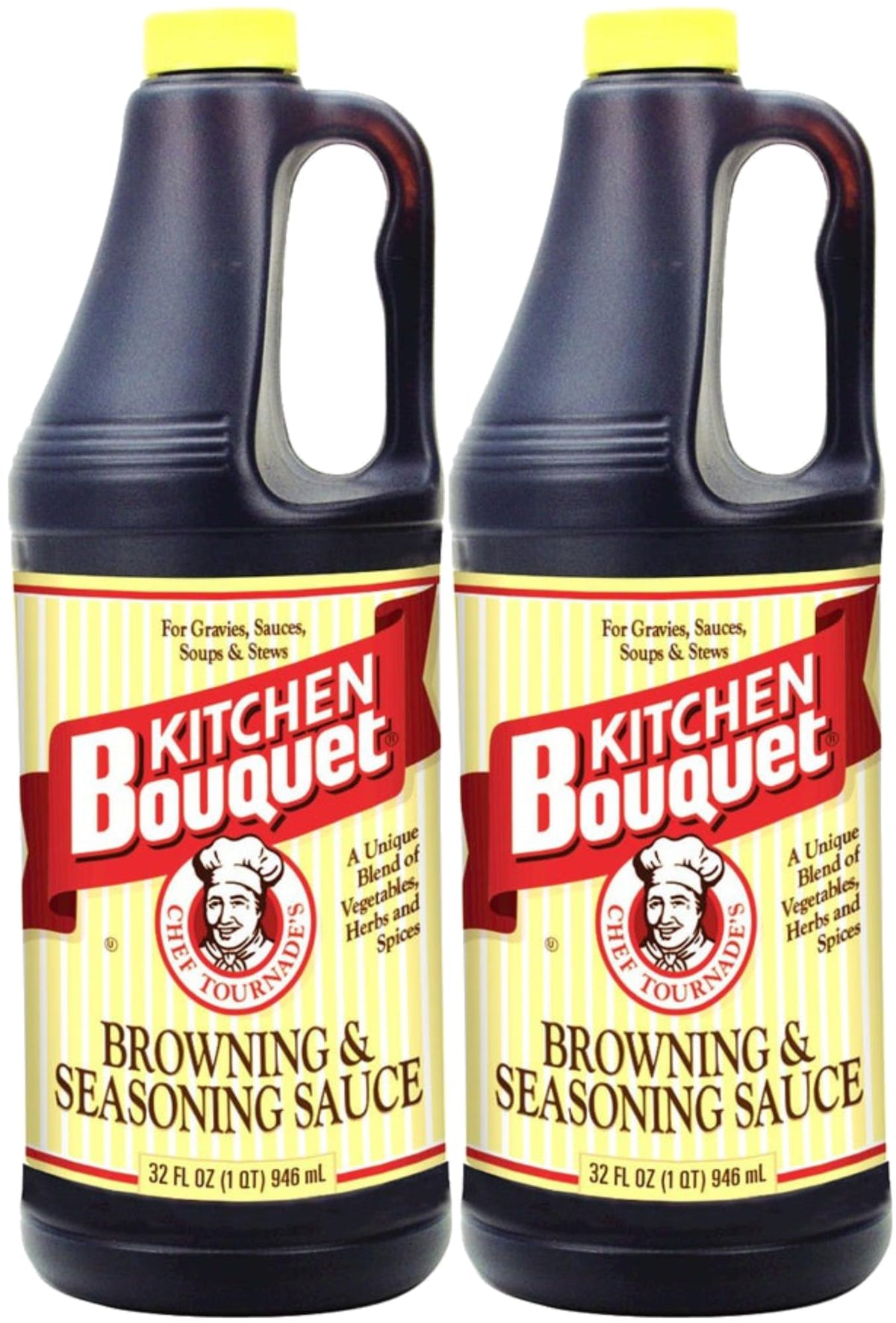 Kitchen Bouquet browning sauce bottle pouring to enhance color and depth of dishes