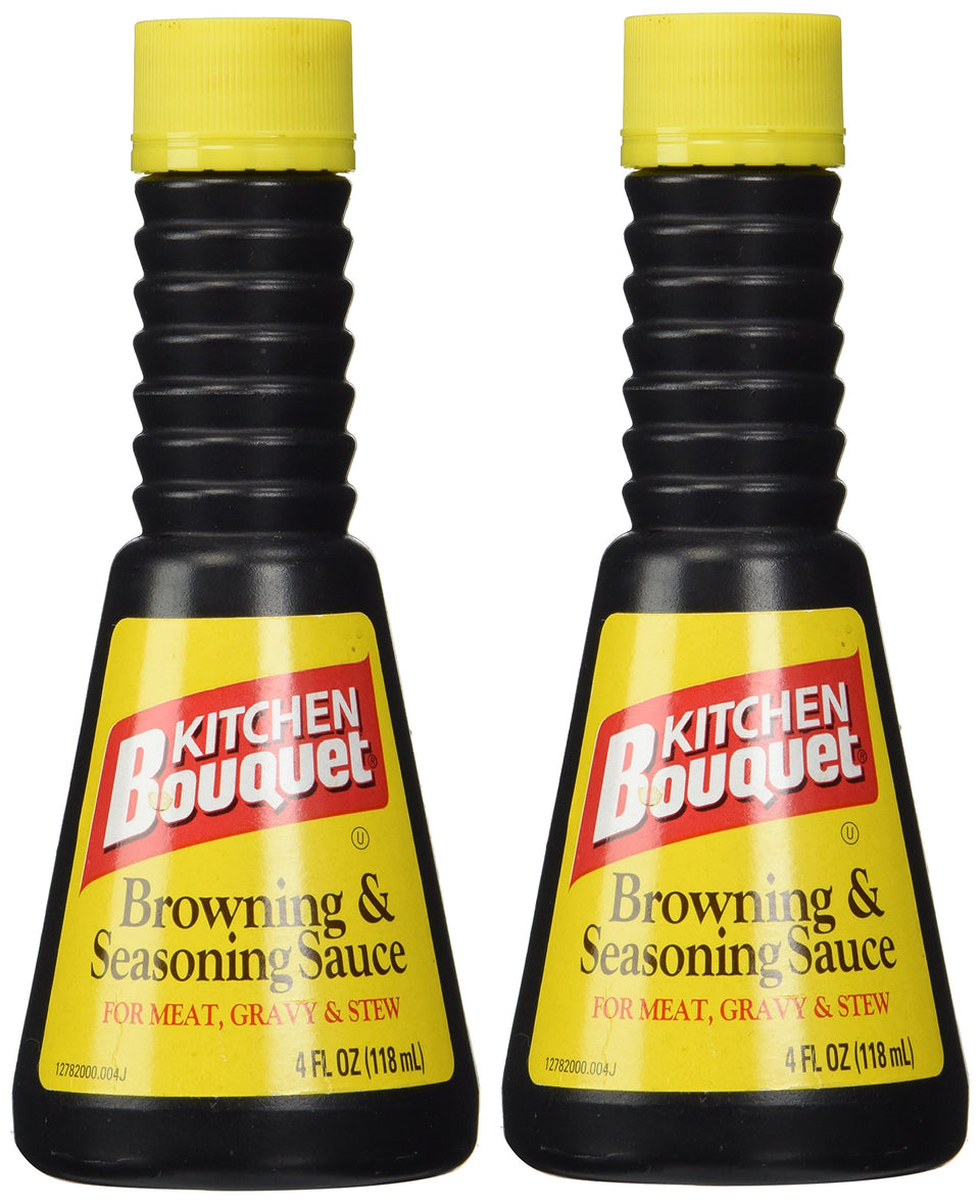 Kitchen Bouquet browning-sauce-bottle adds rich color to gravies.