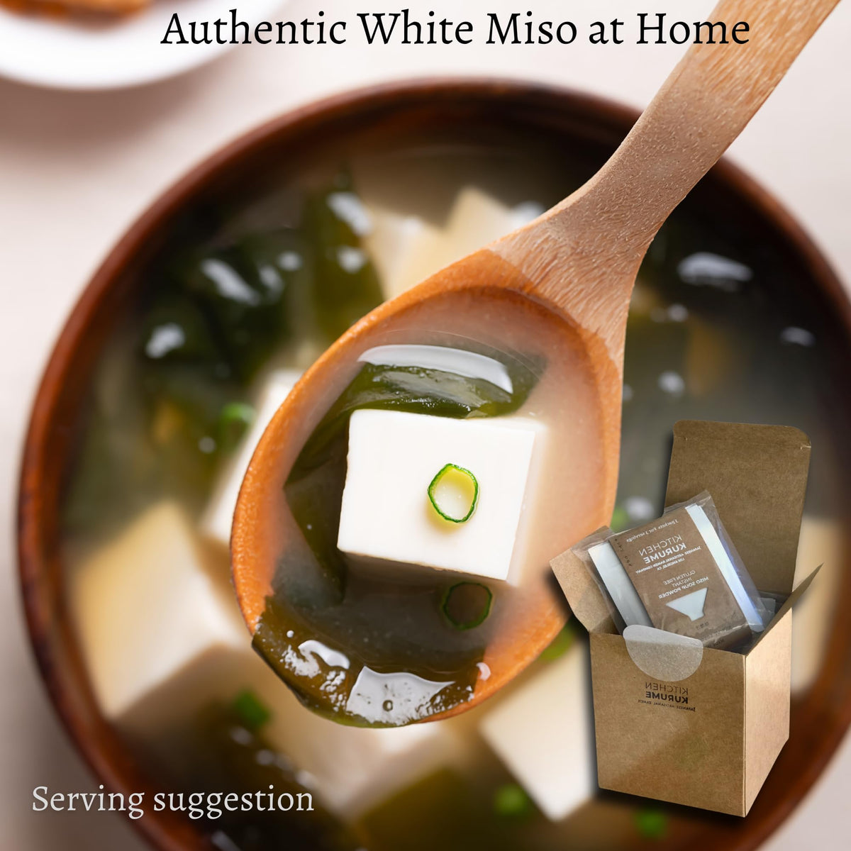 Individual packets preserve freshness of Kitchen Kurume miso soup