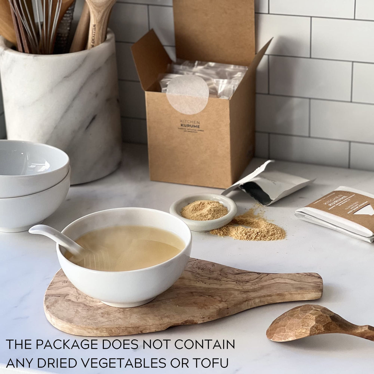 Made in USA label on Kitchen Kurume miso soup packaging