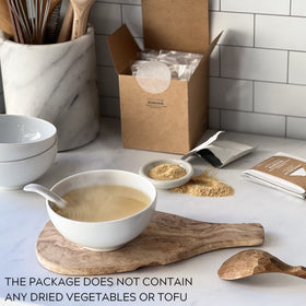 Made in USA label on Kitchen Kurume miso soup packaging