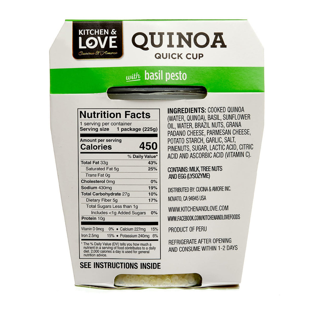 Basil pesto swirl in Kitchen & Love quinoa cup