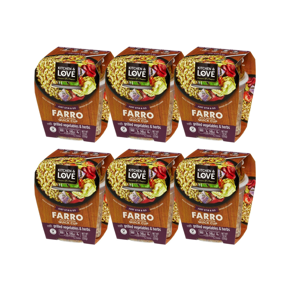 Kitchen & Love cooked farro-quinoa blend ready-for-lunch in a bowl