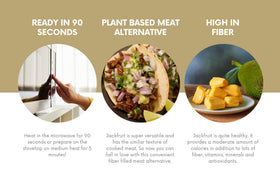 Kitchen and Love Jackfruit Sweet BBQ heats quickly on the stove for a fast dinner.