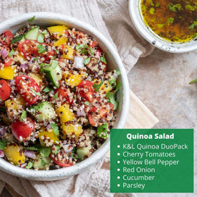 Microwavable Kitchen & Love Quinoa Quick Cups cup for on-the-go meals.