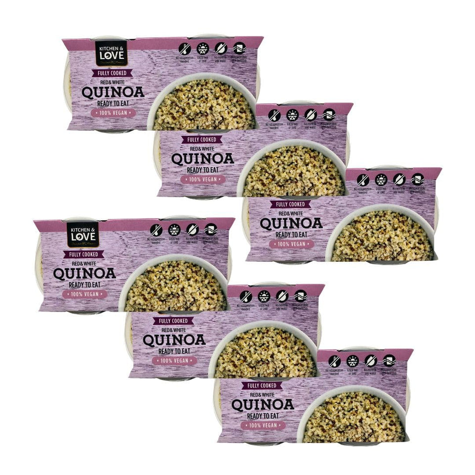 Kitchen & Love Quinoa Quick Cups red quinoa ready to heat for a quick meal.