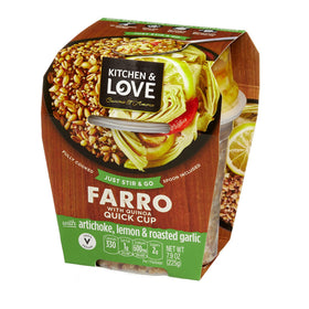 Kitchen & Love ready-to-eat cups illustrate convenient heat-and-serve lunch options.