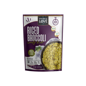 Kitchen & Love riced broccoli close-up reveals texture ideal for bowls and stir-fries.
