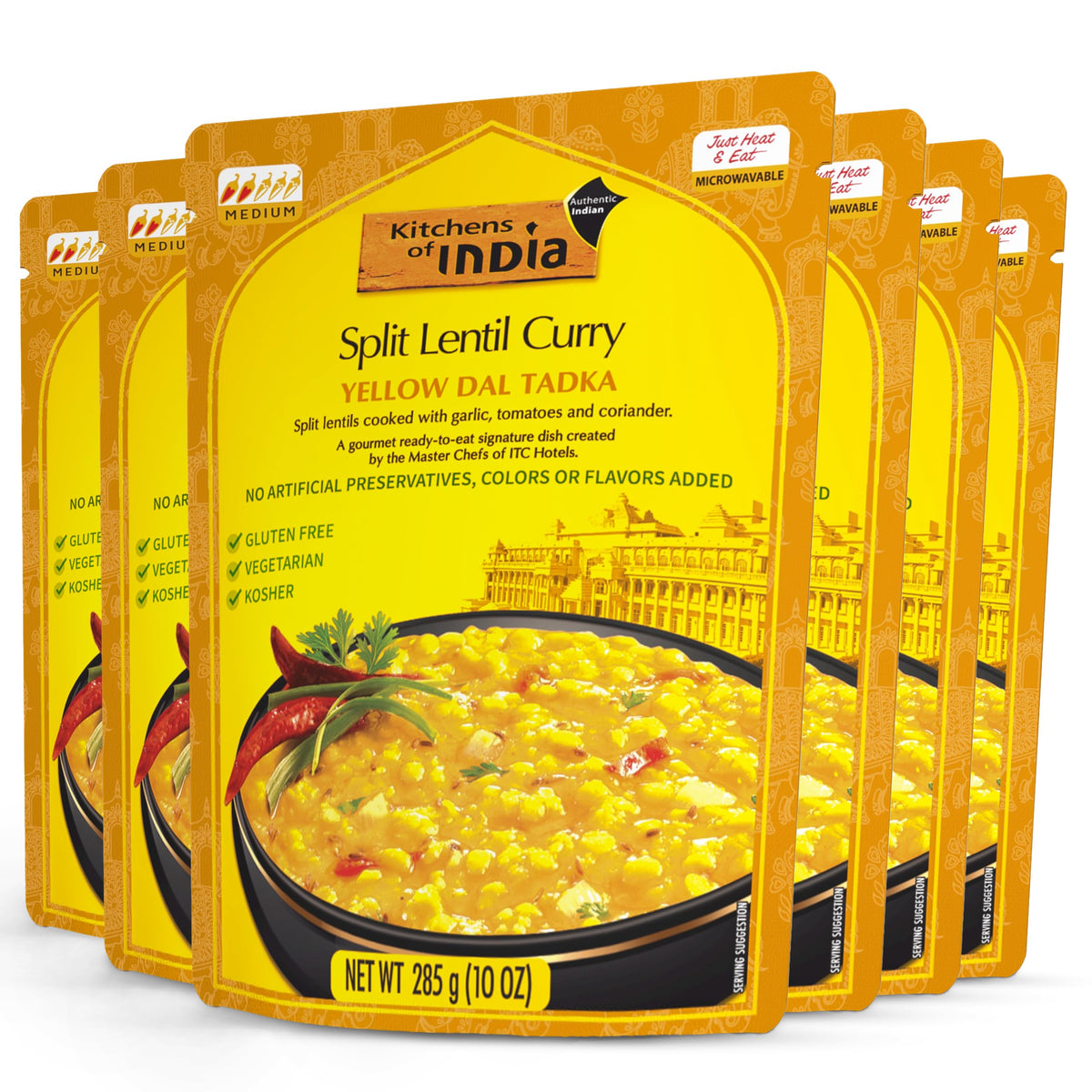 Kitchens of India Yellow Dal Tadka microwaved for a fast weeknight dinner.