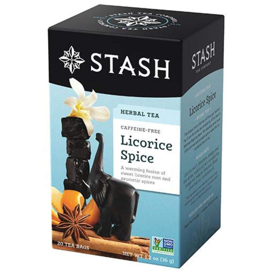 KITMOUS Stash Tea Licorice Spice tea bags provide a caffeine-free moment any time