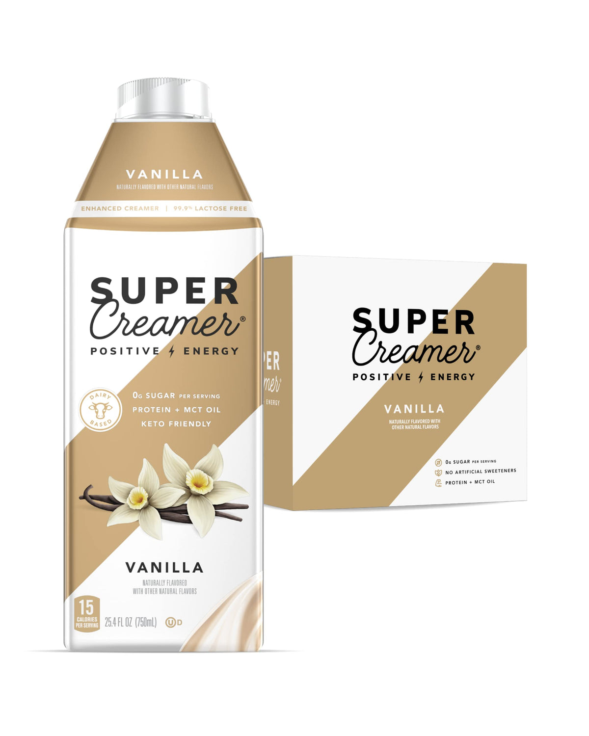 KITU SUPER COFFEE vanilla creamer bottle pour highlights low sugar