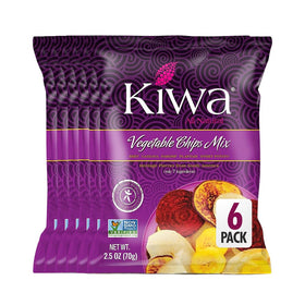 Kiwa Vegetable Chips Mix bag front showcasing gluten-free snack on the go
