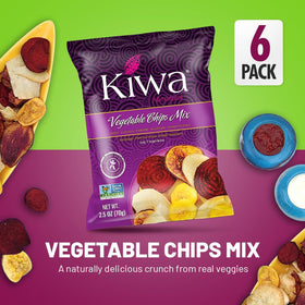 Kiwa Vegetable Chips Mix colorful vegetables close up showing natural color and crunch