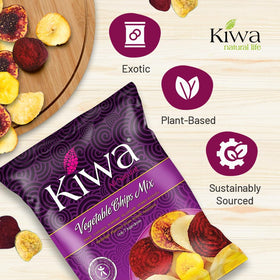 Kiwa Vegetable Chips Mix crunchy bites illustrate light crisp texture