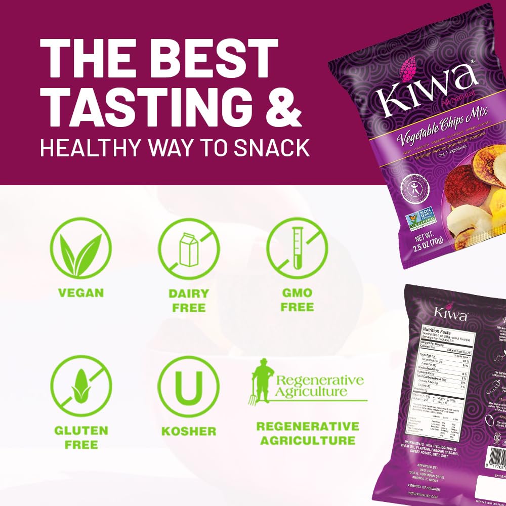 Kiwa Vegetable Chips Mix lunchbox ready snack captures colorful wholesome bite