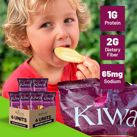 Kiwa Vegetable Chips Mix six-pack display conveys convenient on the go snacking
