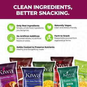 Kiwa Vegetable Chips Mix vegan gluten free badge reflects dietary friendly option