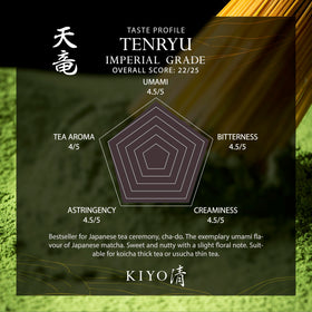 Kiyo Matcha ceremonial-grade Uji matcha tin suited for authentic tea rituals.