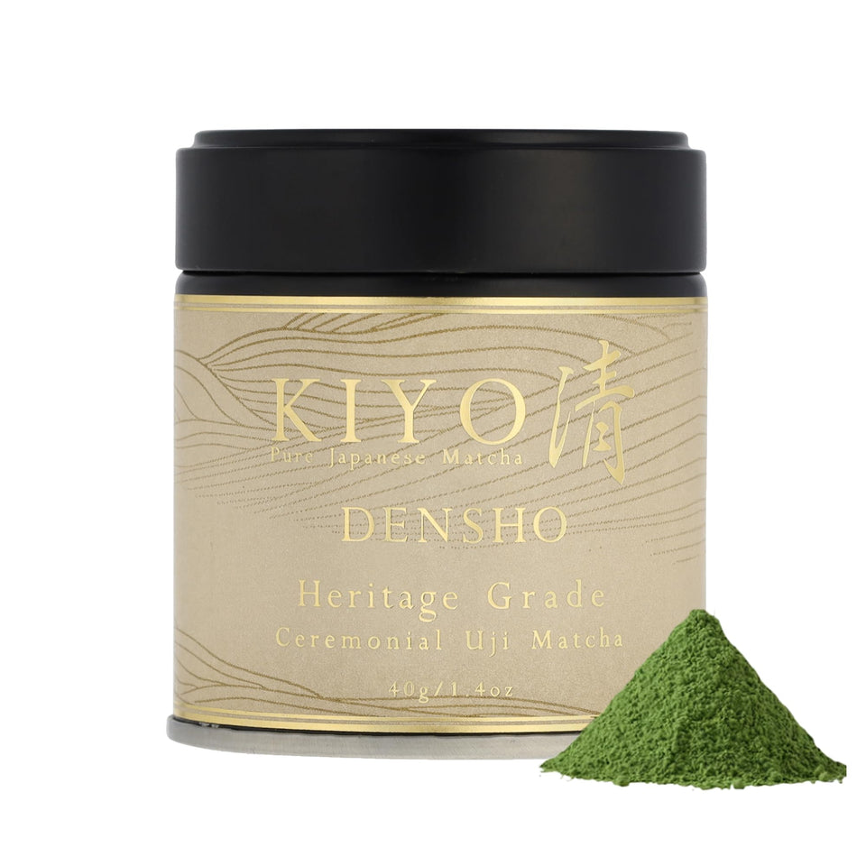 Kiyo Matcha Heritage Grade in a traditional bowl, rich aroma and umami.