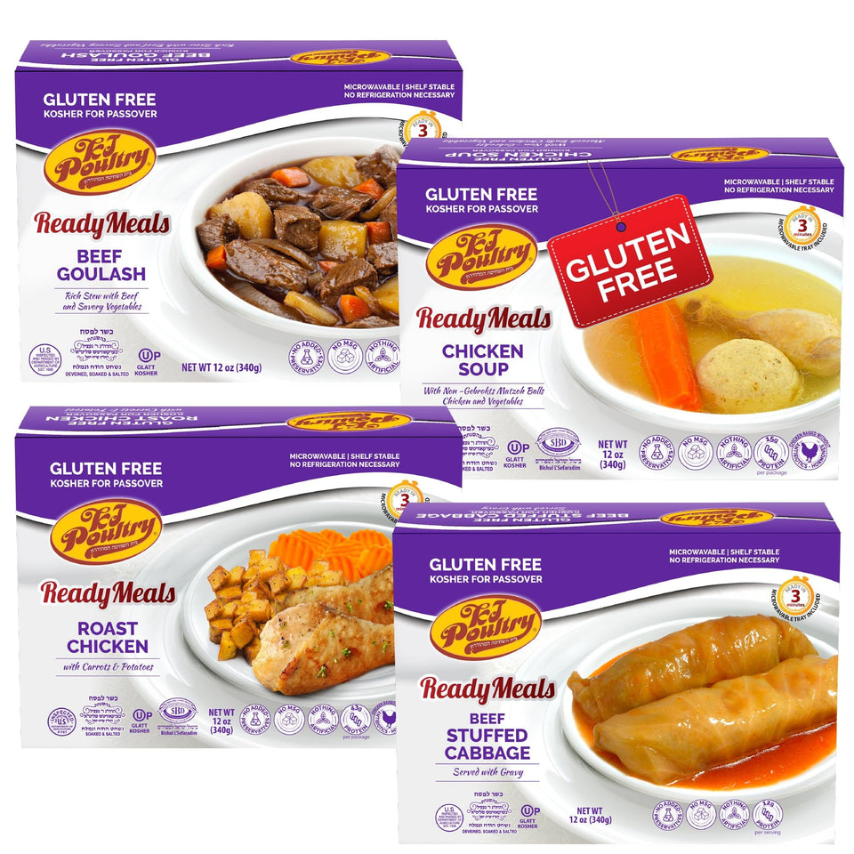 KJ Poultry roast chicken on a plate, convenient weeknight dinner ready in minutes.