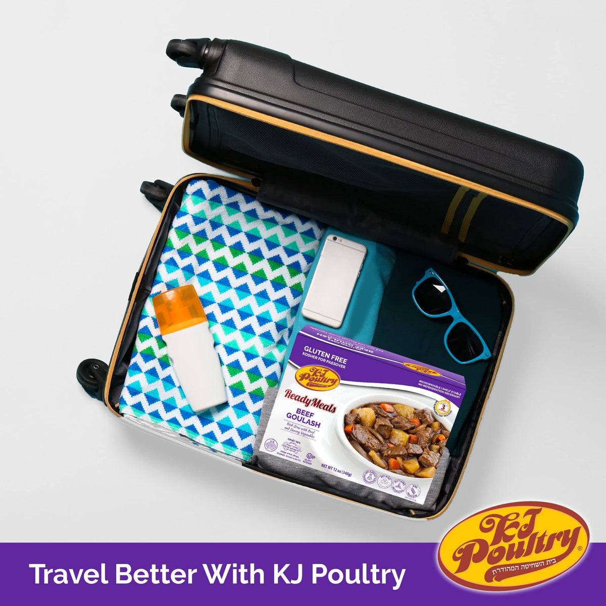 KJ Poultry shelf-stable trays, long-lasting quality for storage and future meals.